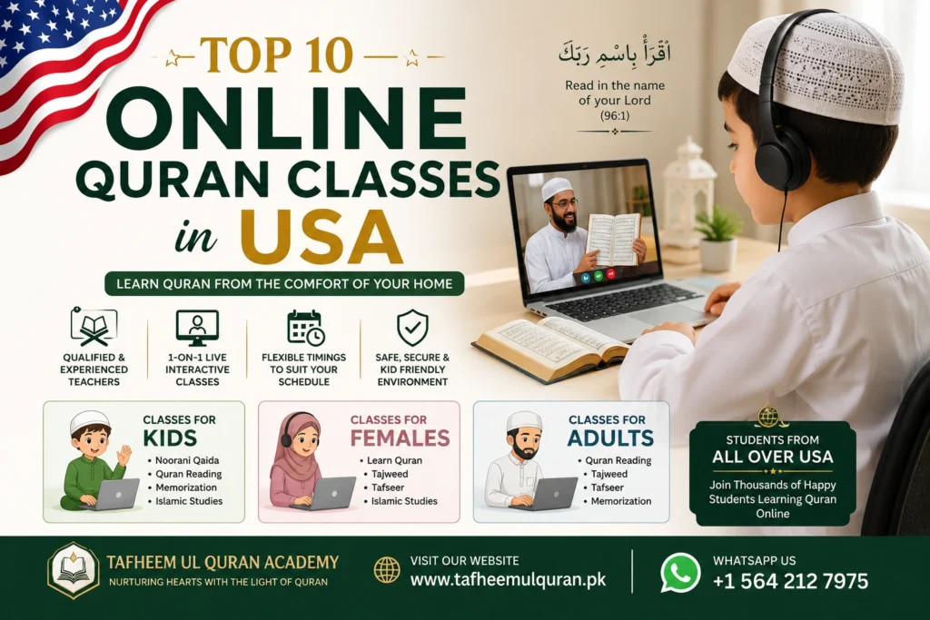 Top 10 Online Quran Classes in USA for Kids, Adults, and Females