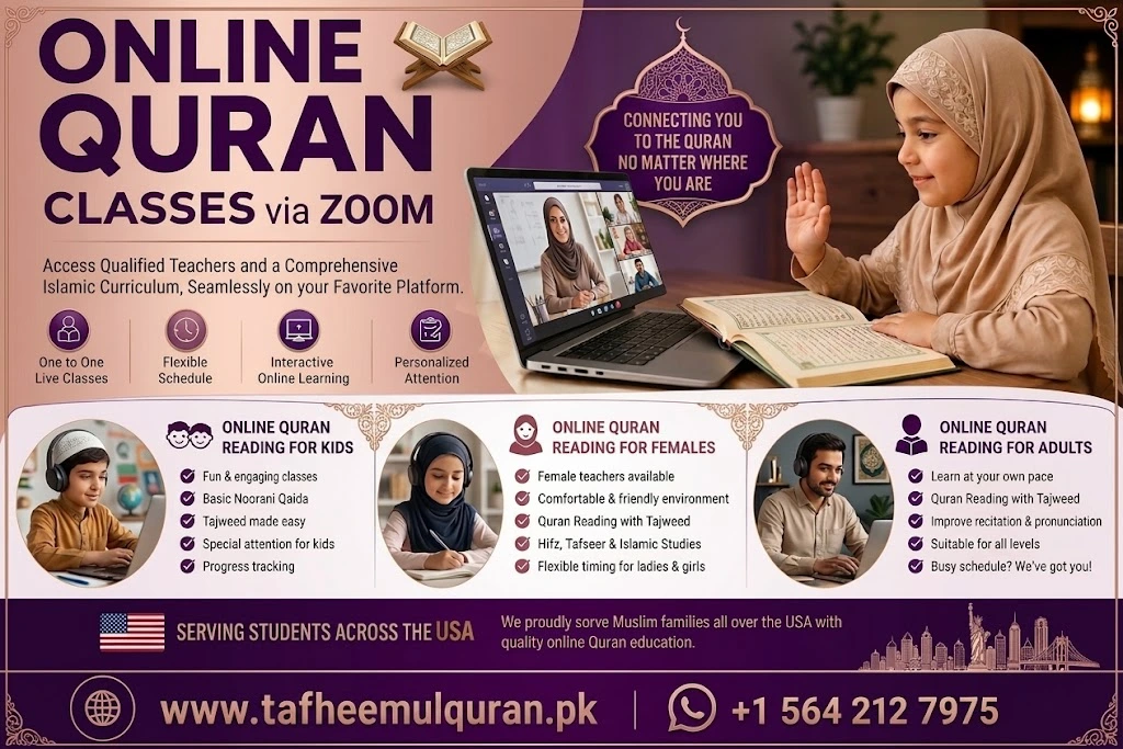 Online Quran Classes via Zoom for Kids and Adults in the USA